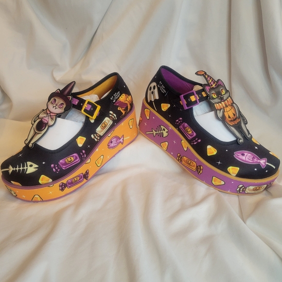 BNIB Hot chocolate chocolacitas Treat Or Kitten platform Mary Jane's 5 - Picture 11 of 15
